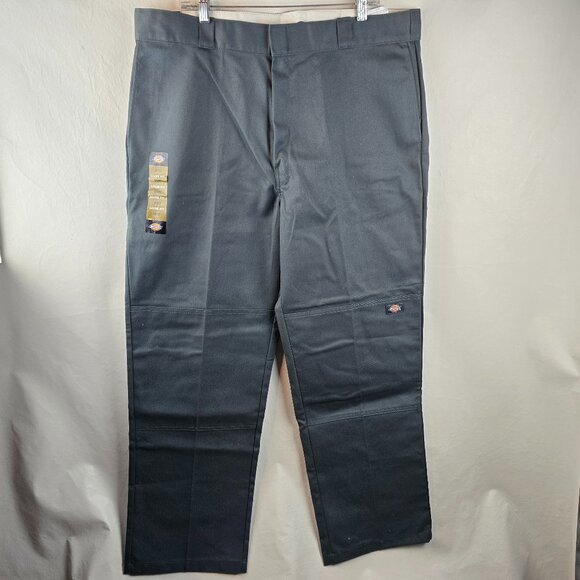 Dickies Pants Mens 40x32 Grey Loose Fit Straight Leg Double Knee Twill Workwear - Picture 1 of 11